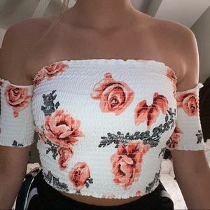 Off-the-shoulder floral top